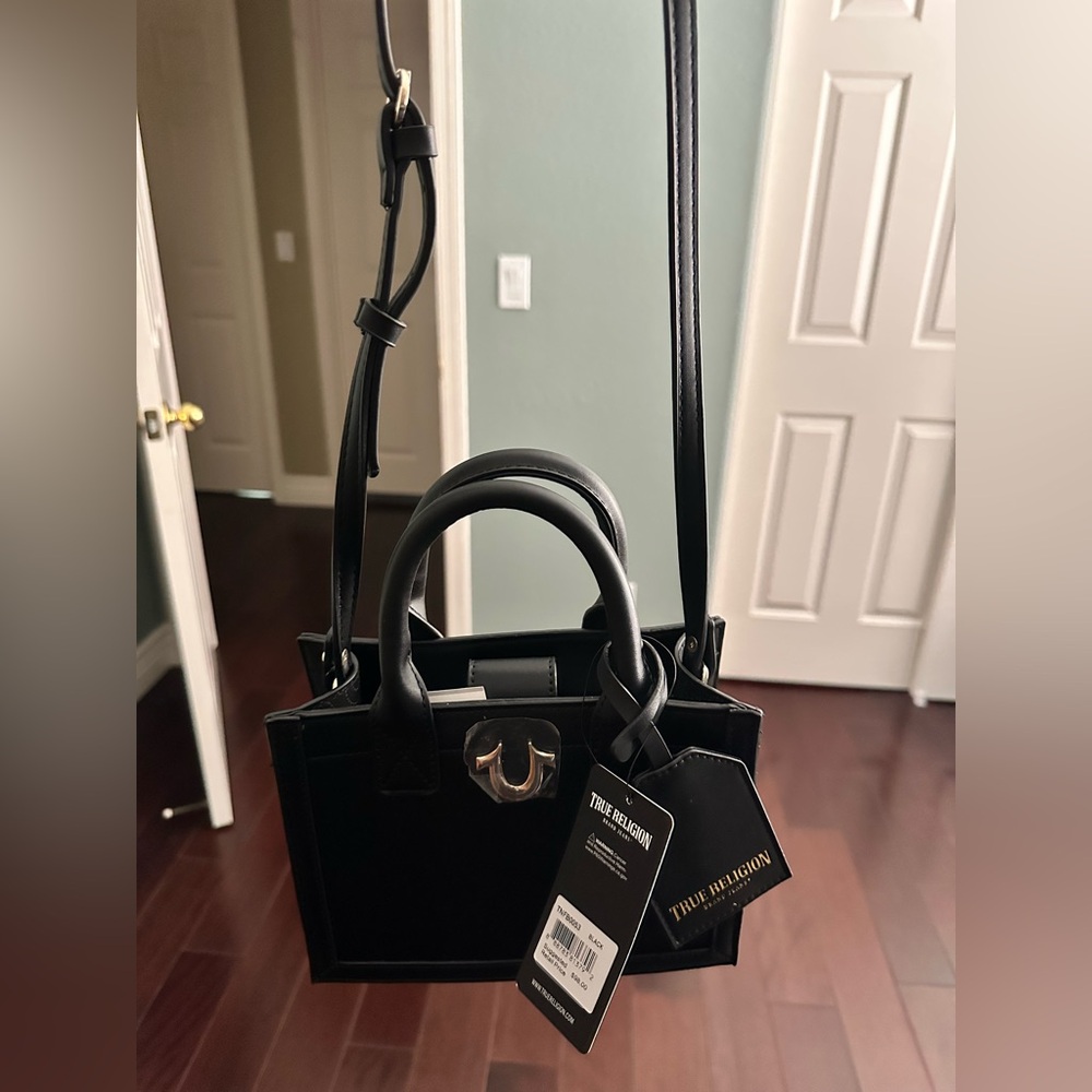 NWT True Religion Mini Logo Tote - Black